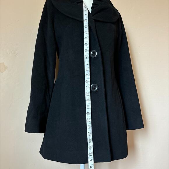 VTG Fleurette Loro Piana Sz 6 Wool Cashmere Blend Black Coat Quiet Luxury - Picture 10 of 13